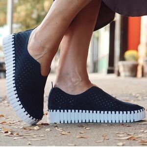 ILSE JACOBSEN- Tulip Black Platform Shoes Size 41/US 9